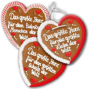 Lebkuchenherz  50 x 50 cm mit Schrift nach Kundenwunsch 1 Stück