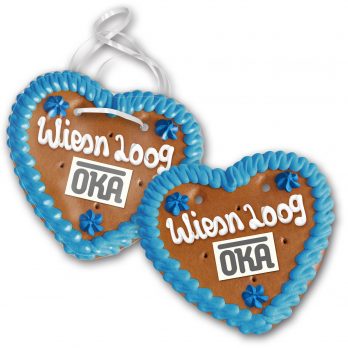 Lebkuchenherz  16 x 15 cm mit Logo und Schrift nach Kundenwunsch 50 Stück