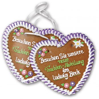 Lebkuchenherz  45 x 45 cm mit Schrift nach Kundenwunsch 1 Stück