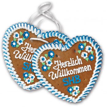 Lebkuchenherz  33 x 32 cm mit Schrift nach Kundenwunsch 5 Stück