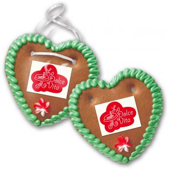 Lebkuchenherz  10 x 10 cm mit Logo nach Kundenwunsch  50 Stück