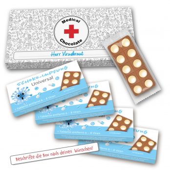Schoko Impfung 4x " Eine Tablette entfernt 6-8 Viren " 120g