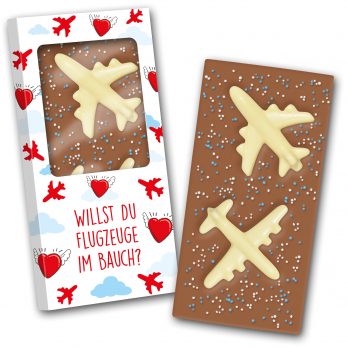Schokoladentafel 140g " Willst Du Flugzeuge im Bauch ? "
