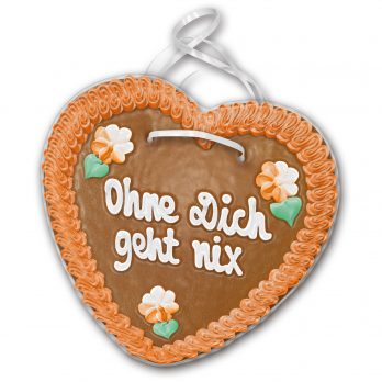 Lebkuchenherz mit " Ohne Dich geht nix " beschriftet 24cm / 270g / 1 Stück