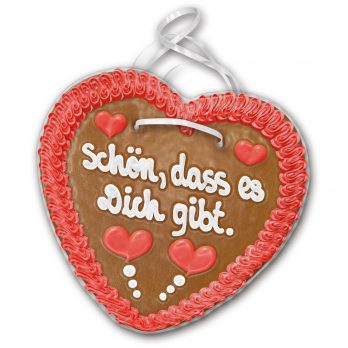 Lebkuchenherz mit " Schön, dass es Dich gibt. " beschriftet 24cm / 270g / 1 Stück