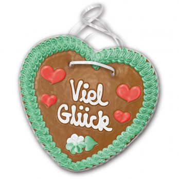 Lebkuchenherz mit " Viel Glück " beschriftet 24cm / 270g / 1 Stück