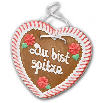 Lebkuchenherz mit " Du bist spitze " beschriftet 24cm / 270g / 1 Stück