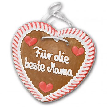 Lebkuchenherz mit " Für die beste Mama " beschriftet 24cm / 270g / 1 Stück