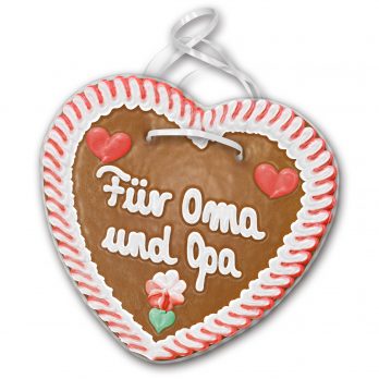 Lebkuchenherz mit " Für Oma und Opa " beschriftet 24cm / 270g / 1 Stück