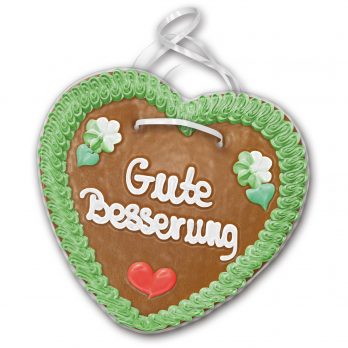 Lebkuchenherz mit " Gute Besserung " beschriftet 24cm / 270g / 1 Stück