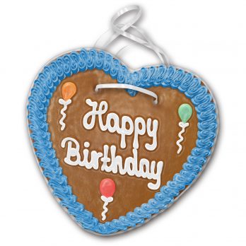 Lebkuchenherz mit " Happy Birthday " beschriftet 24cm / 270g / 1 Stück