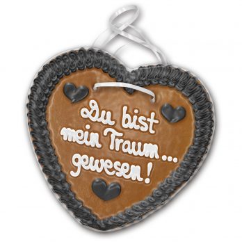 Lebkuchenherz "Du bist mein Traum.... gewesen !" beschriftet 24cm / 270g / 1 Stück