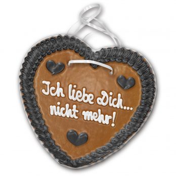 Lebkuchenherz "  Ich liebe Dich.....nicht mehr ! " beschriftet 24cm / 270g / 1 Stück