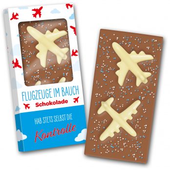 Schokoladentafel 140g  " Flugzeuge im Bauch "