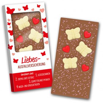 Schokoladentafel 140g  " Liebes - Ausfallversicherung "