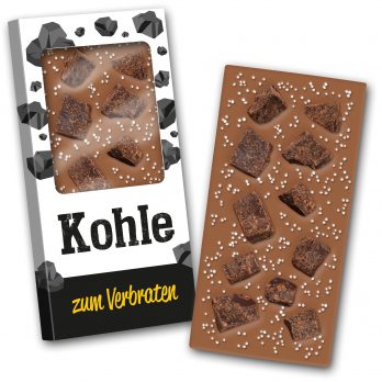 Schokoladentafel 140g  " Kohle, zum Verbraten "