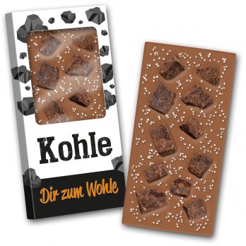 Schokoladentafel 140g  " Kohle, Dir zum Wohle "