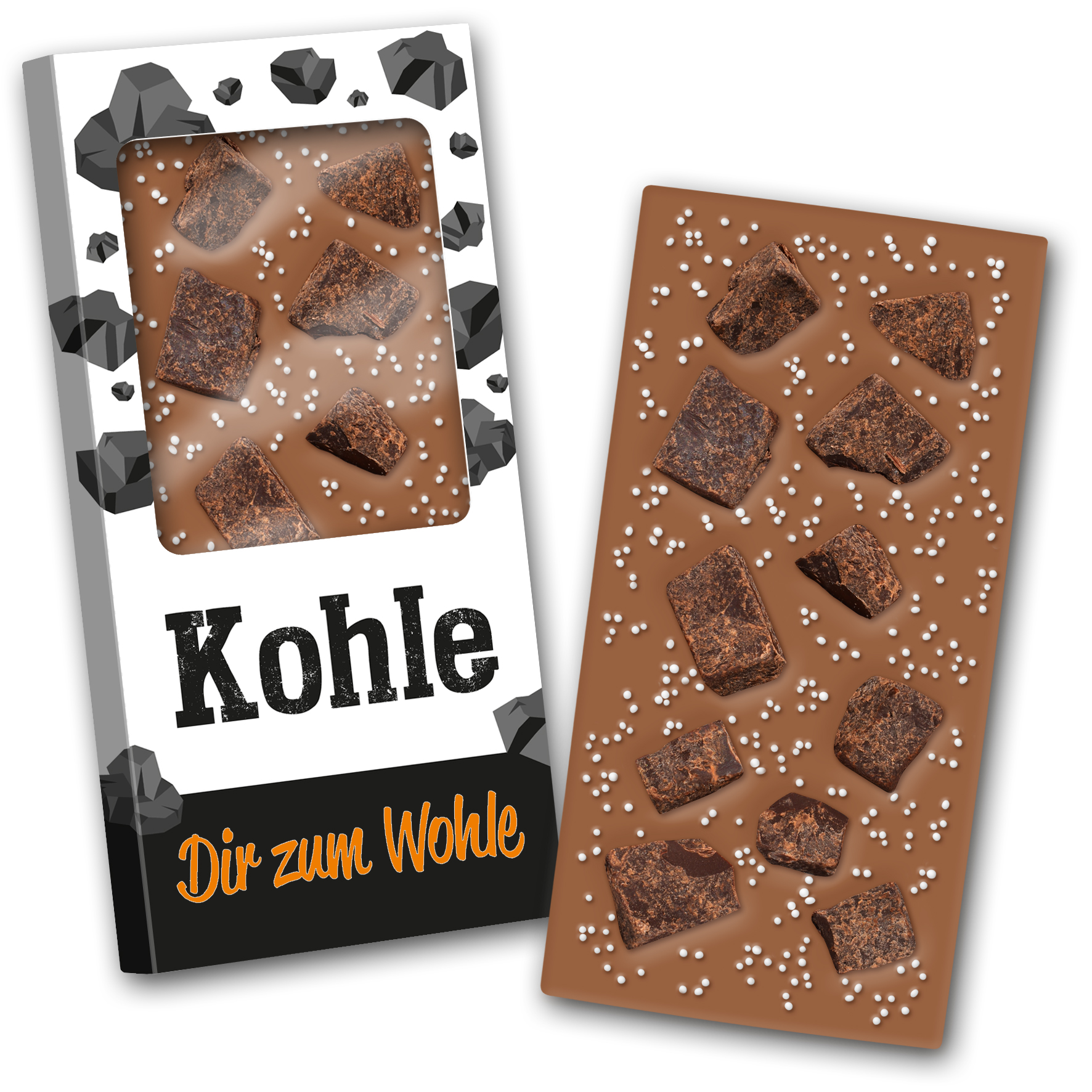 Schokoladentafel 140g " Kohle, Dir zum Wohle "