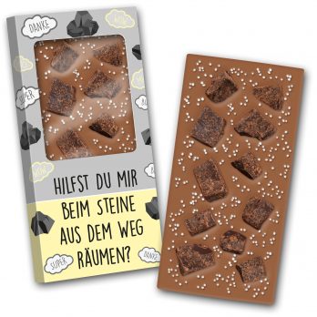 Schokoladentafel 140g " Steine aus dem Weg "