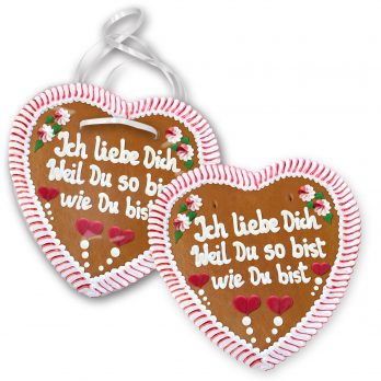 Lebkuchenherz "  Ich liebe Dich Weil Du so bist wie Du bist " beschriftet 45cm / 1000g / 1 Stück