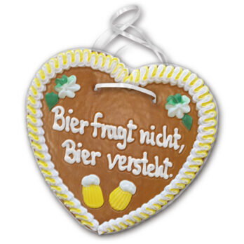 Lebkuchenherz mit " Bier 2  " beschriftet 24cm / 270g / 1 Stück