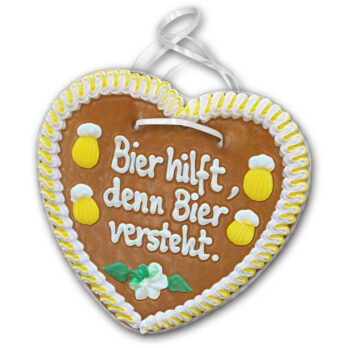 Lebkuchenherz mit " Bier 4  " beschriftet 24cm / 270g / 1 Stück