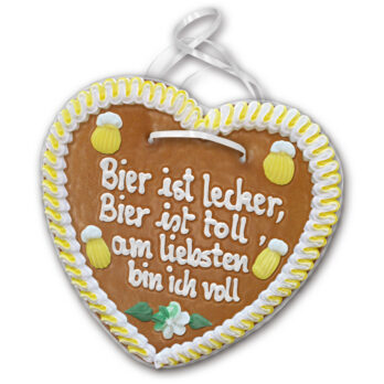 Lebkuchenherz mit " Bier 3  " beschriftet 24cm / 270g / 1 Stück
