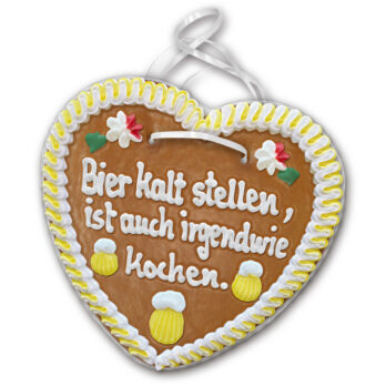 Lebkuchenherz mit " Bier 5 " beschriftet 24cm / 270g / 1 Stück