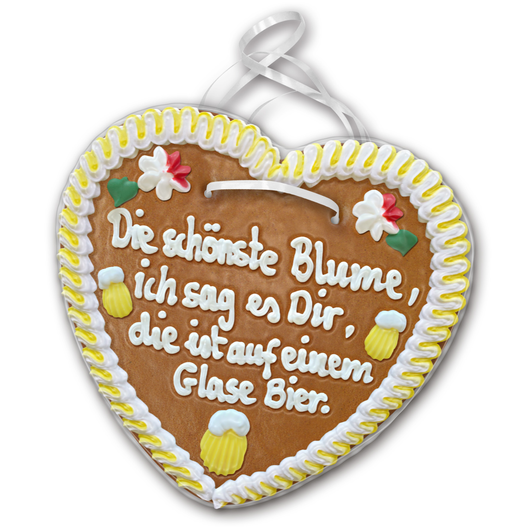 Lebkuchenherz mit " Bier 9 " beschriftet 24cm / 270g / 1 Stück