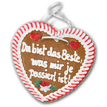 Lebkuchenherz Liebe " 5 " beschriftet 24cm / 240g / 1 Stück