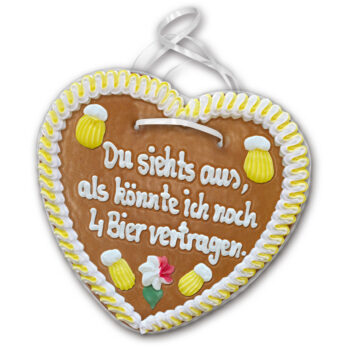 Lebkuchenherz mit " Bier 10 " beschriftet 24cm / 270g / 1 Stück
