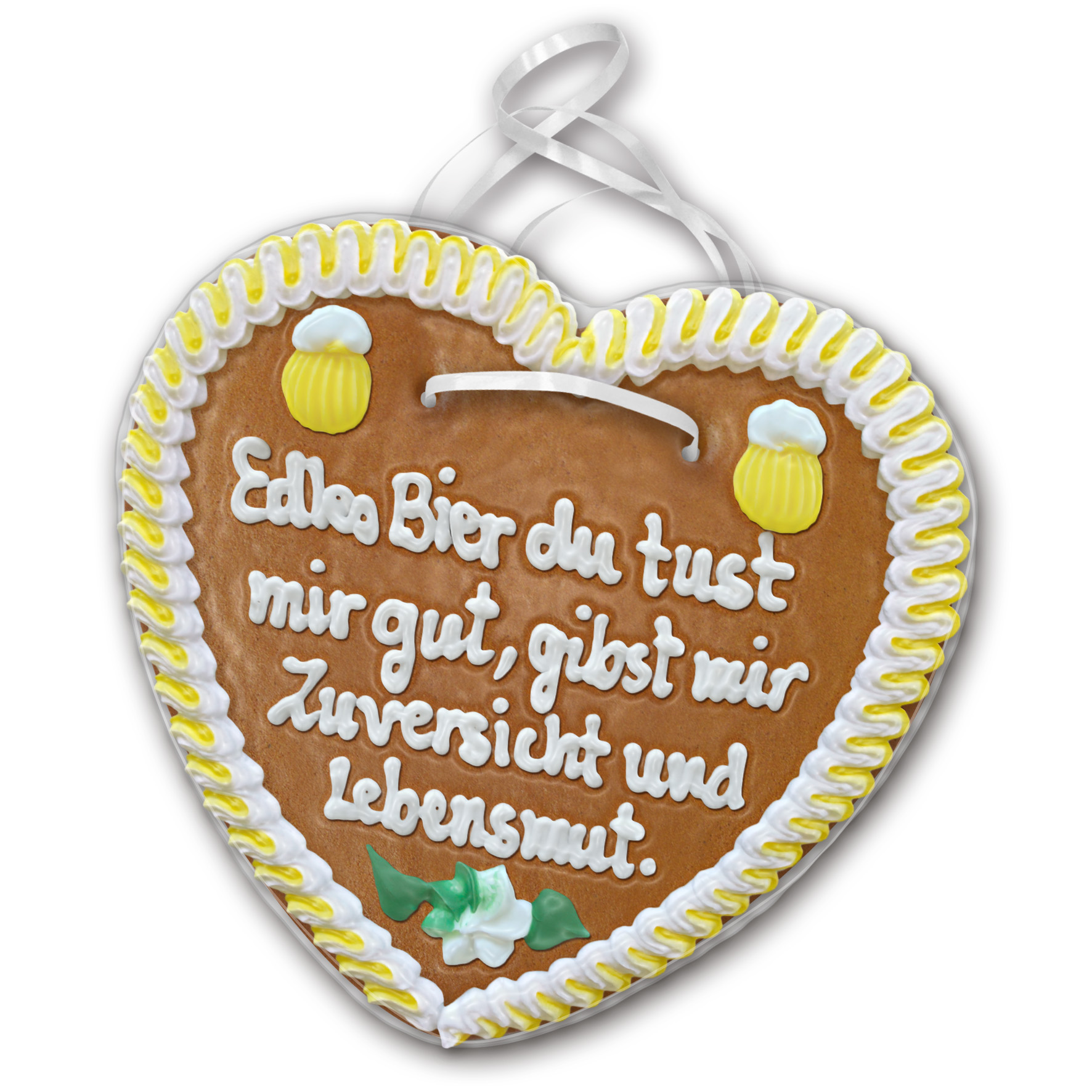 Lebkuchenherz mit " Bier 14 " beschriftet 24cm / 270g / 1 Stück