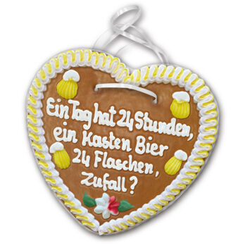 Lebkuchenherz mit " Bier 16 " beschriftet 24cm / 270g / 1 Stück