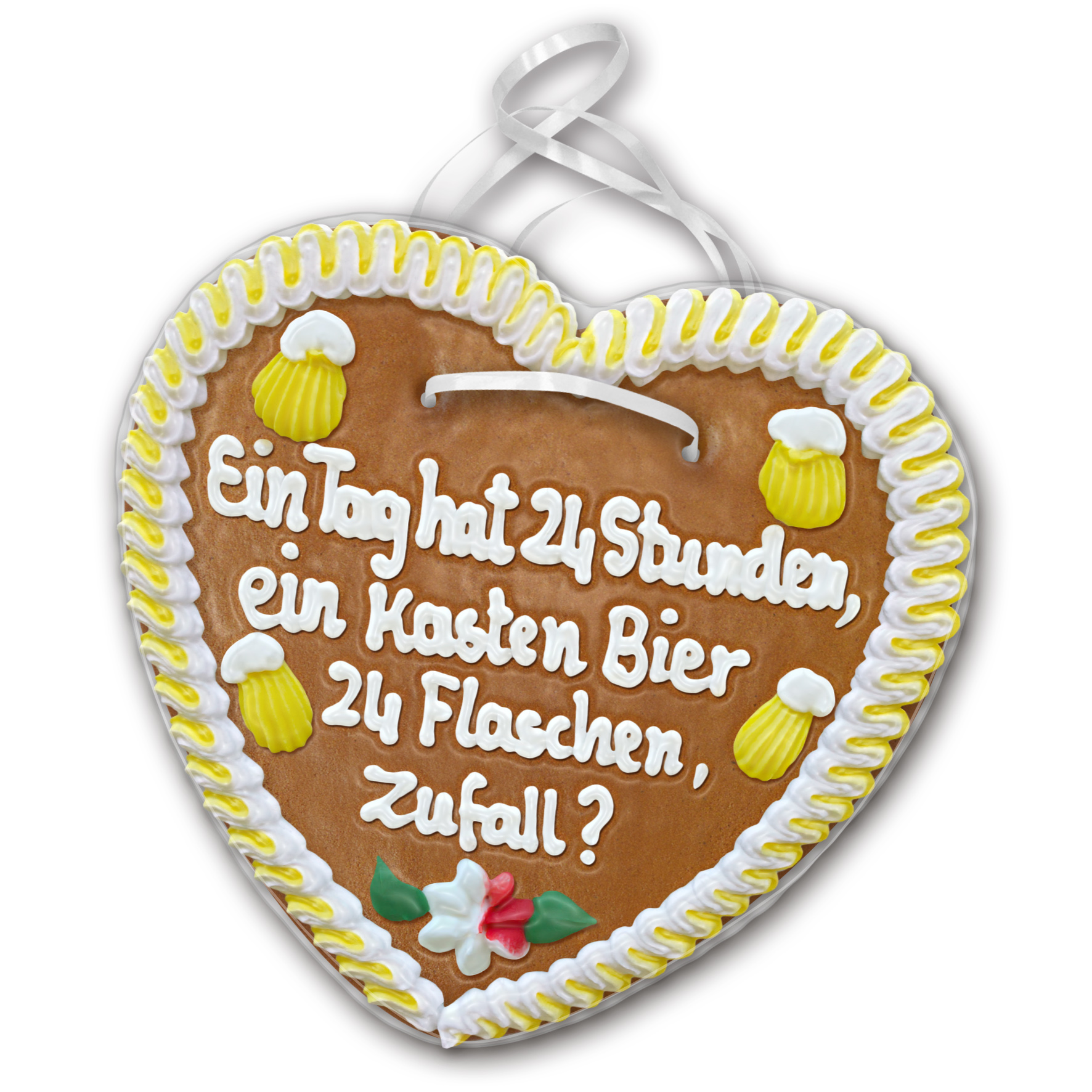 Lebkuchenherz mit " Bier 16 " beschriftet 24cm / 270g / 1 Stück