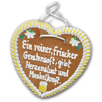 Lebkuchenherz mit " Bier 15 " beschriftet 24cm / 270g / 1 Stück
