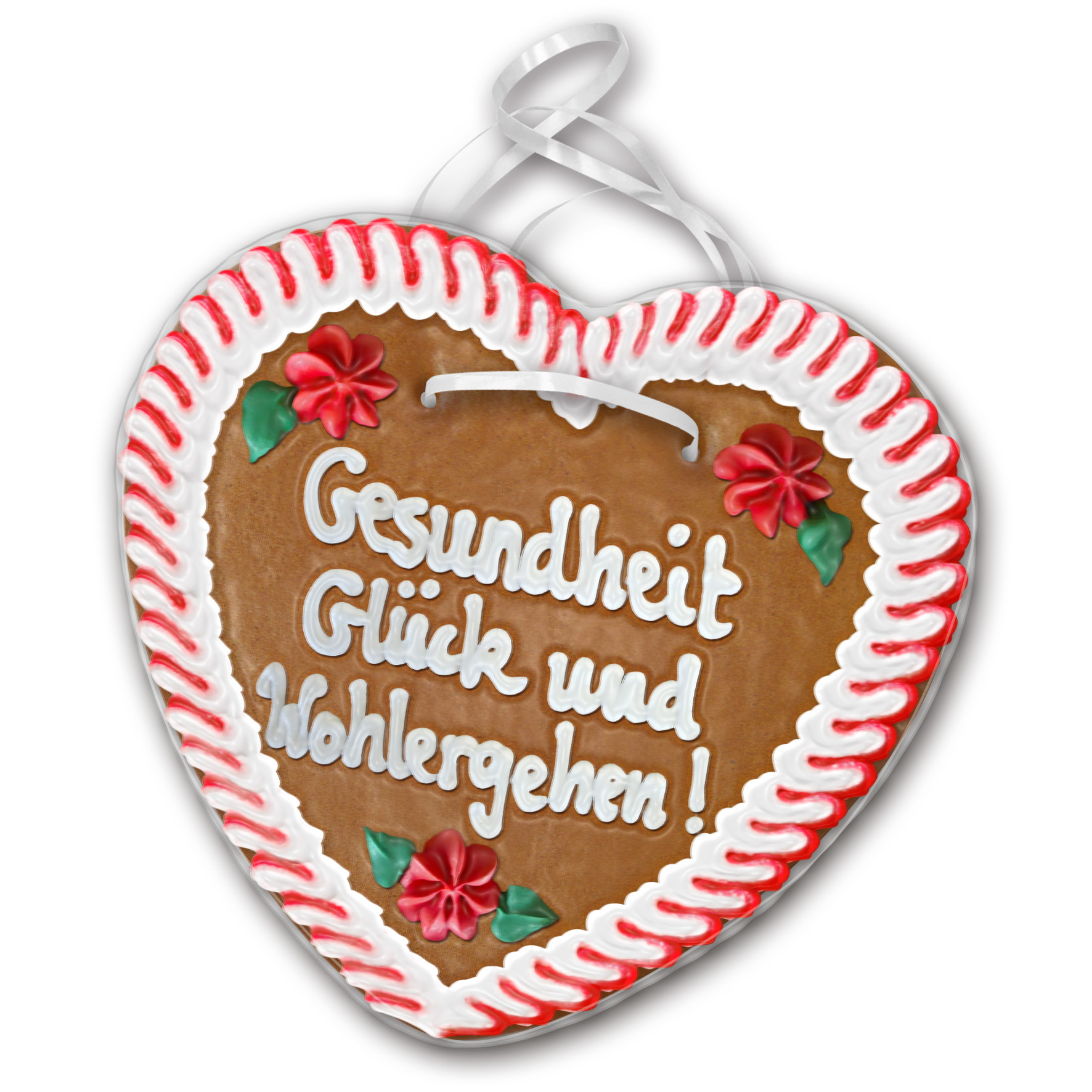 Lebkuchenherz Gesundheit " 14 " beschriftet 24cm / 240g / 1 Stück