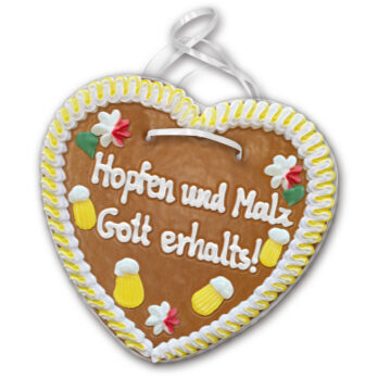 Lebkuchenherz mit " Bier 18 " beschriftet 24cm / 270g / 1 Stück