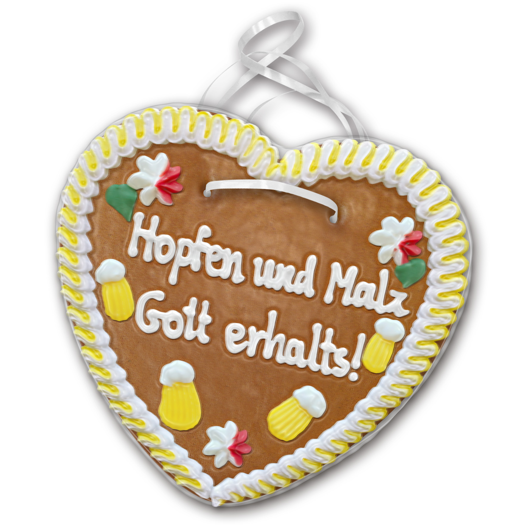 Lebkuchenherz mit " Bier 18 " beschriftet 24cm / 270g / 1 Stück