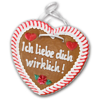 Lebkuchenherz Liebe " 17 " beschriftet 24cm / 240g / 1 Stück