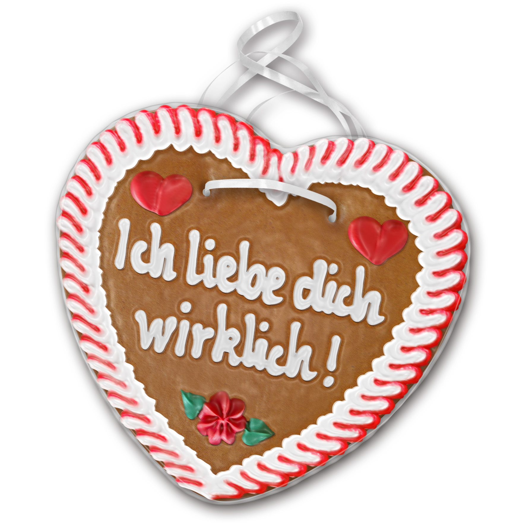 Lebkuchenherz Liebe " 17 " beschriftet 24cm / 240g / 1 Stück