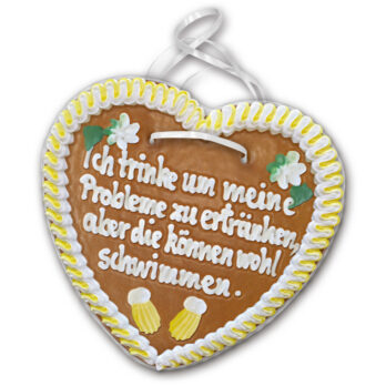 Lebkuchenherz mit " Bier 19 " beschriftet 24cm / 270g / 1 Stück