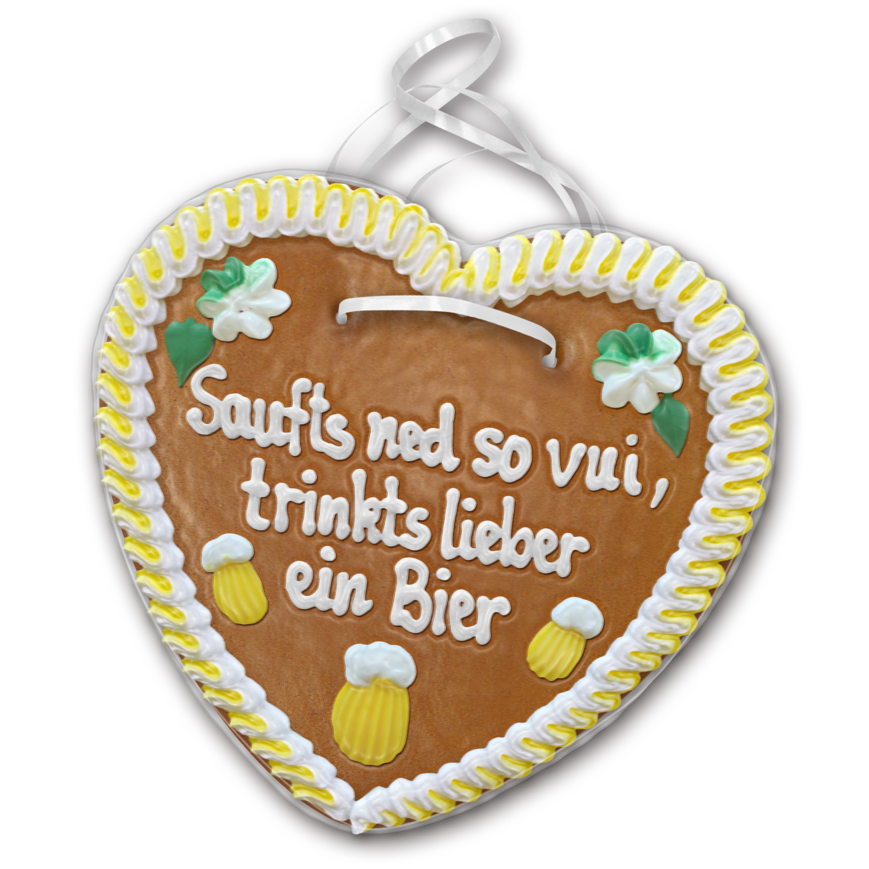 Lebkuchenherz mit " Bier 25 " beschriftet 24cm / 270g / 1 Stück