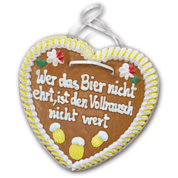 Lebkuchenherz mit " Bier 28 " beschriftet 24cm / 270g / 1 Stück