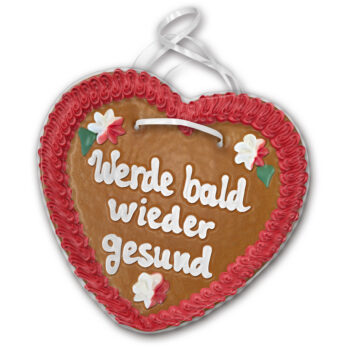 Lebkuchenherz Gesundheit " 6 " beschriftet 24cm / 240g / 1 Stück