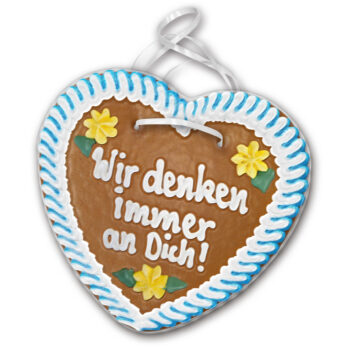 Lebkuchenherz Gesundheit " 4 " beschriftet 24cm / 240g / 1 Stück