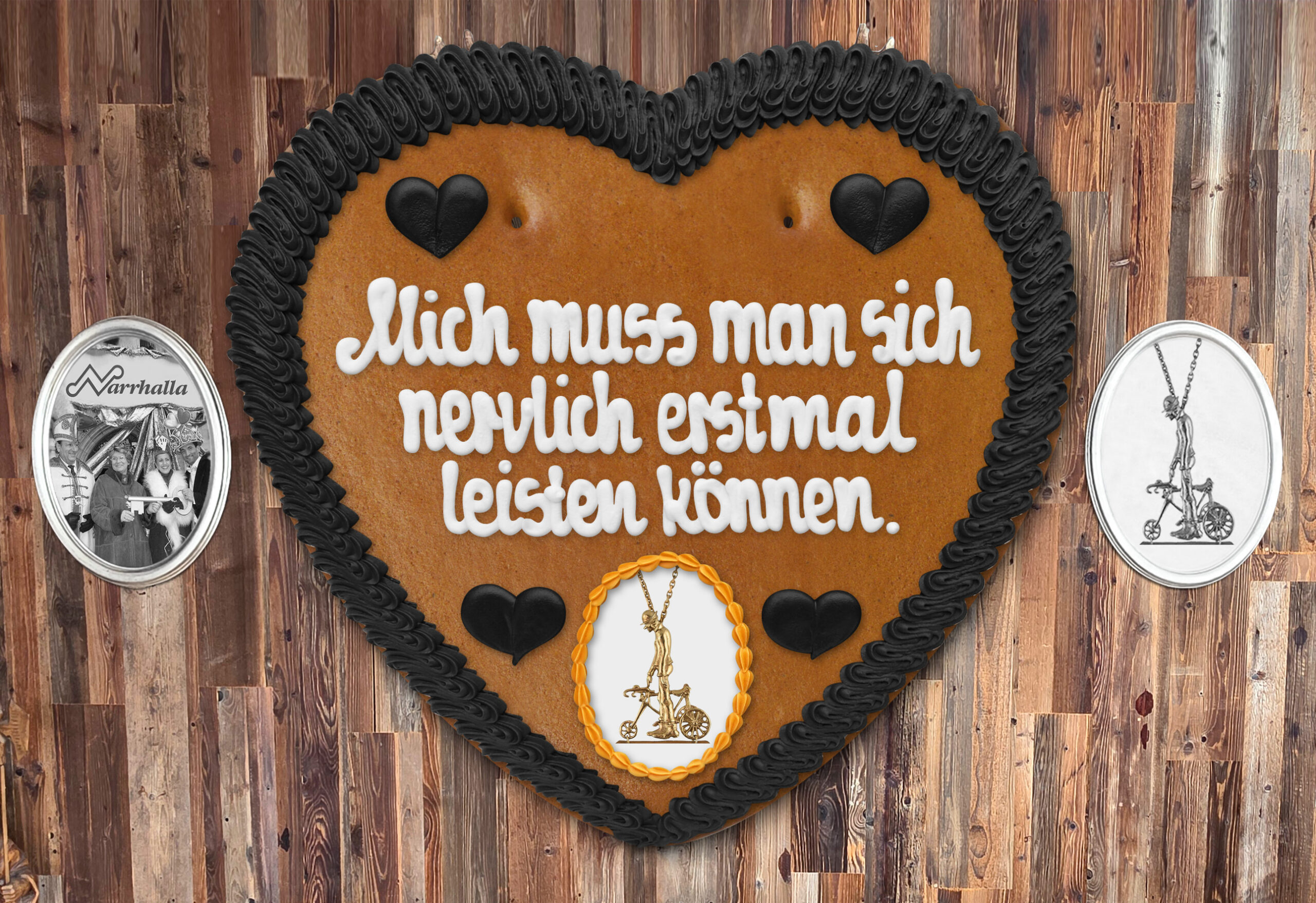 Lebkuchenherz " Karl Valentin 8 " beschriftet 45cm / 1000g / 1 Stück