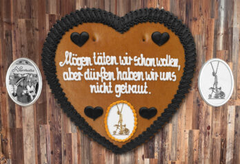Lebkuchenherz " Karl Valentin 10 "  beschriftet 45cm / 1000g / 1 Stück