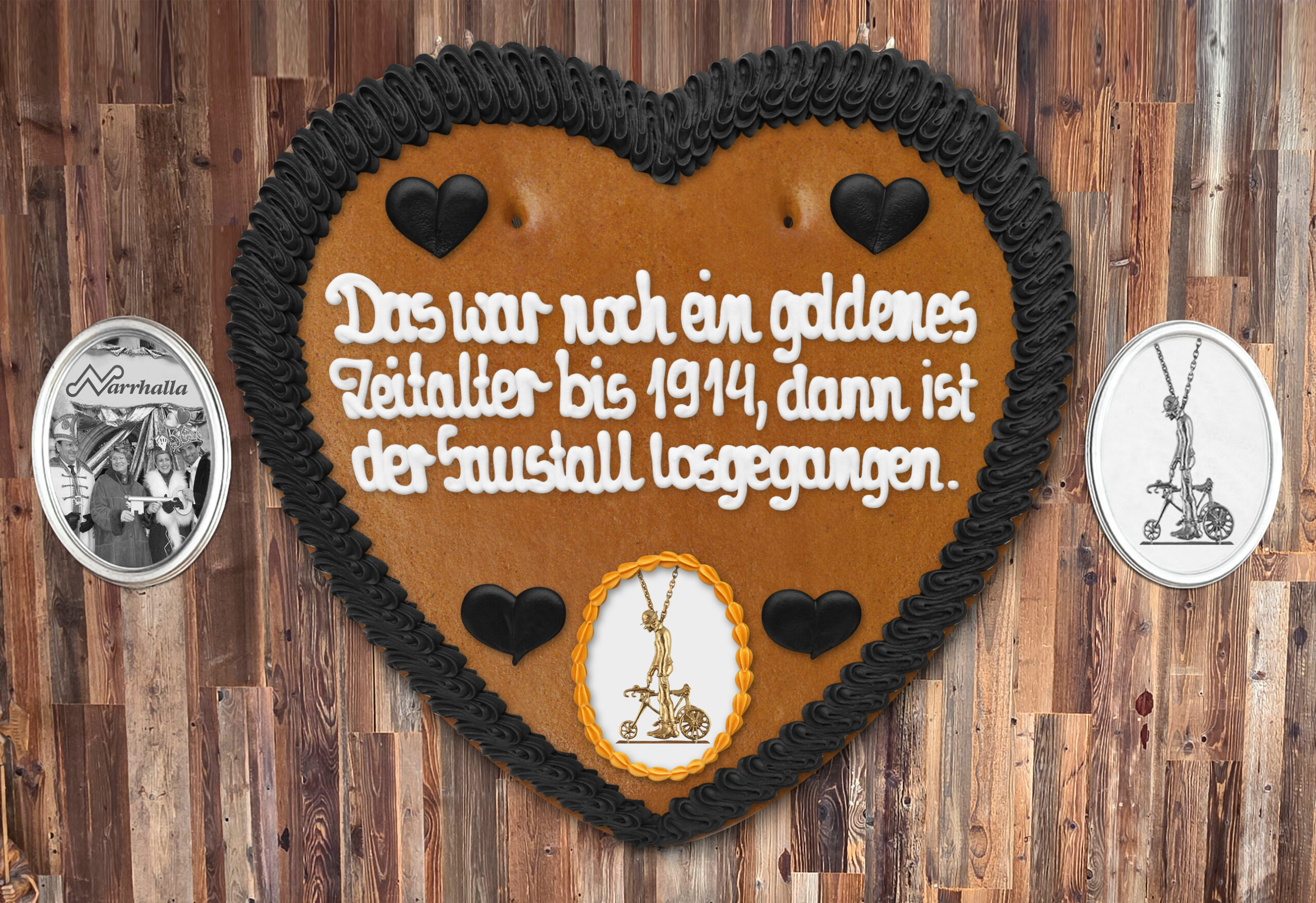 Lebkuchenherz " Karl Valentin 11 " beschriftet 45cm / 1000g / 1 Stück