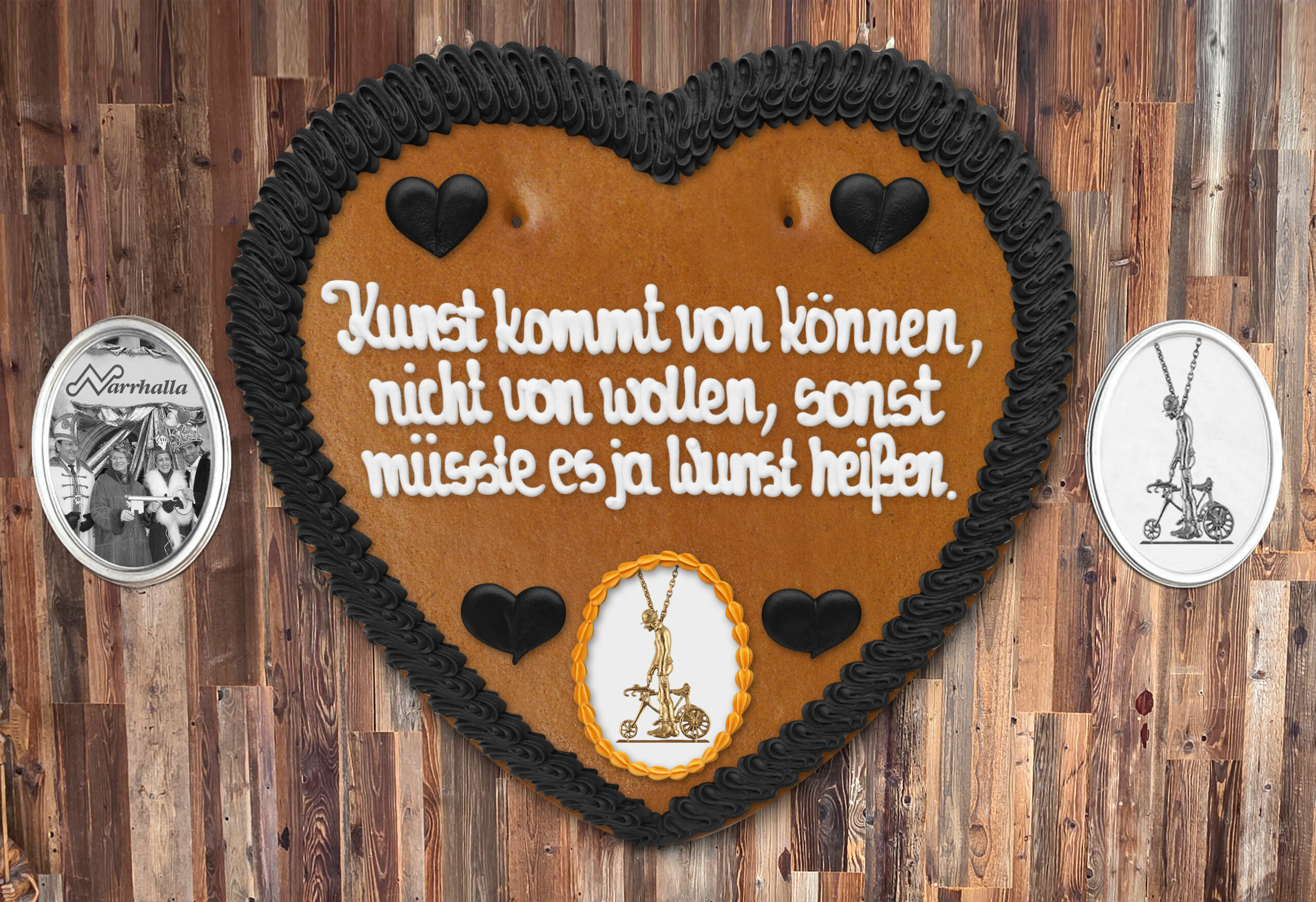 Lebkuchenherz " Karl Valentin 12 " beschriftet 45cm / 1000g / 1 Stück