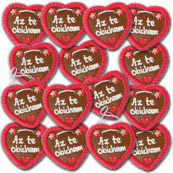 Lebkuchenherzen Bulgarien  " Liebe " beschriftet 14cm / 70g / 1 Karton = 50 Stück